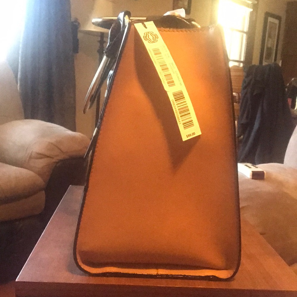 Kate Landry crossbody handbag mustard gold trim